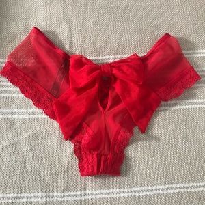VS Sexy Red Bow Panties NWOT